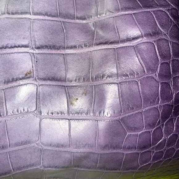 Vintage Nine West Purple Croc Style Leather Bag - Picture 8 of 8
